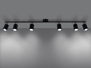 Miniaturka 2 - Czarna szynowa lampa sufitowa z regulowanymi reflektorami