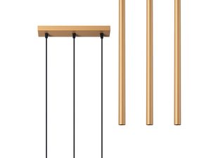 Miniaturka 1 - Trzy złote tuby LED z podsufitką prostokątną – wizualizacja