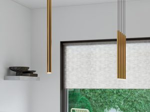 Miniaturka 7 - Złota lampa wisząca tubowa nad oknem kuchennym