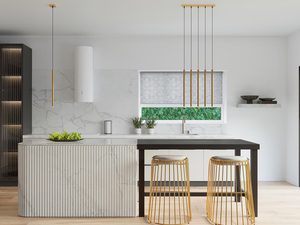 Miniaturka 5 - Wizualizacja złotych lamp LED zawieszonych równolegle