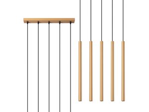 Miniaturka 1 - Zbliżenie na pięć złotych tub LED na białym tle