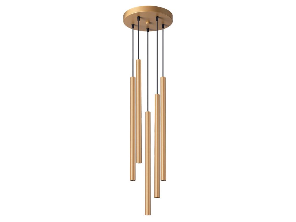 Lampa Wisząca AUREO 5P Złoty Metal 5x8W LED