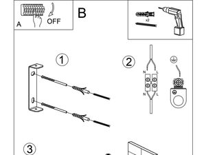 Miniaturka 8 - Rysunek montażowy lampy walcowej LED do montażu sufitowego