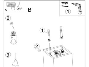Miniaturka 8 - Rysunek montażu lampy kostki LED z podstawą sufitową