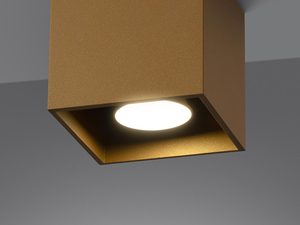 Miniaturka 2 - Lampa kostka z reflektorem LED w matowym złotym odcieniu