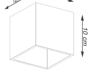 Miniaturka 8 - Schemat wymiarów lampy kostki: 12,5 × 10 × 10 cm