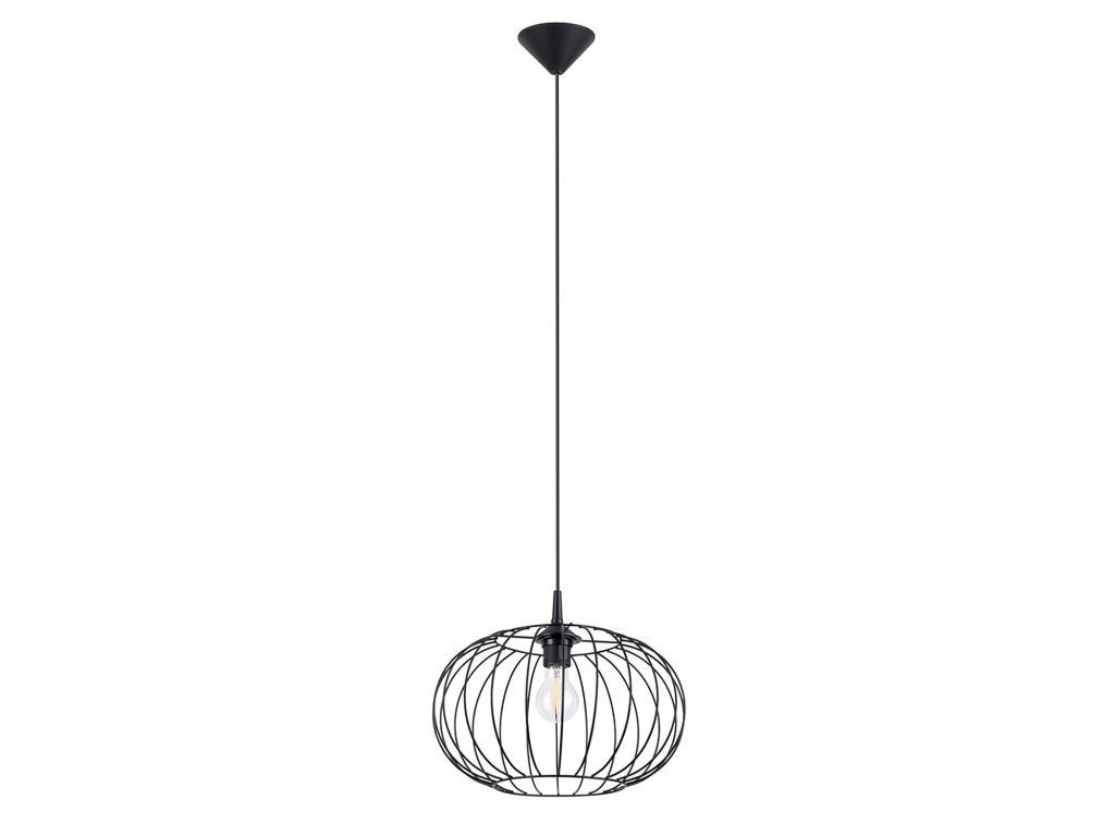 Elegancka Czarna Lampa Wisząca TSUNAMI E27 86cm