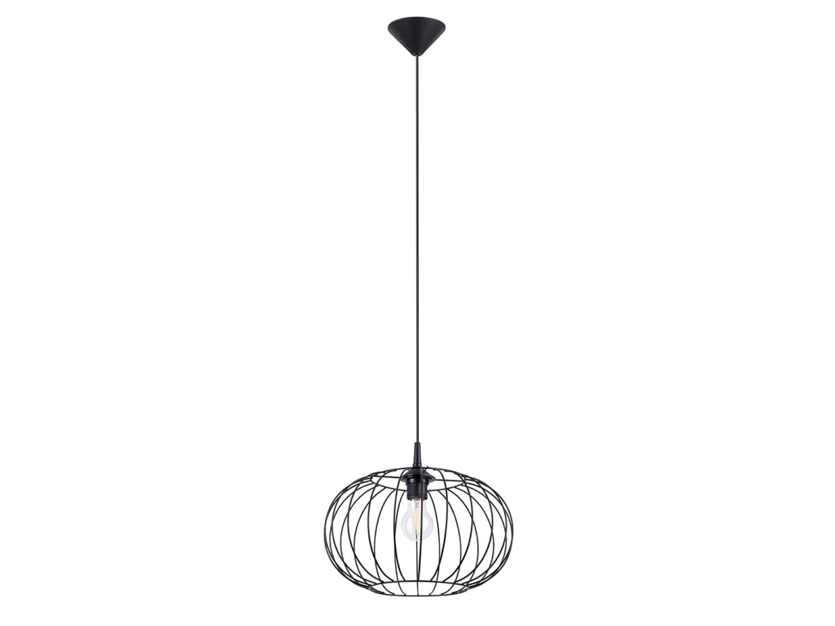 Elegancka Czarna Lampa Wisząca TSUNAMI E27 86cm