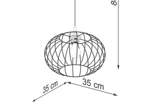Miniaturka 8 - Rysunek techniczny drucianej lampy wiszącej, kula o wys. 86 cm