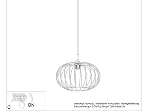 Miniaturka 9 - Schemat montażu drucianej lampy sufitowej z jednym zawiesiem