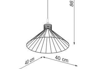 Miniaturka 8 - Schemat wymiarów lampy drucianej – wysokość 86 cm