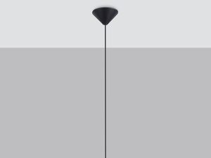 Miniaturka 2 - Wizualizacja czarnej lampy wiszącej z geometrycznym kloszem