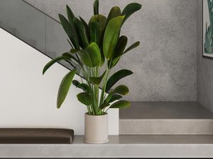 Miniaturka 6 - Klatka schodowa z czarnymi kinkietami LED i betonową ścianą