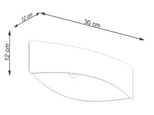 Miniaturka 14 - Schemat techniczny kinkietu LED o średnicy 12 cm i długości 30 cm