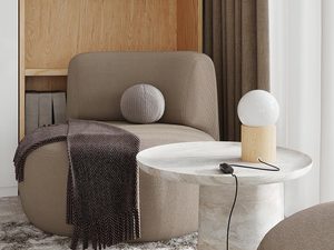 Miniaturka 3 - Salon z regałami i lampą dekoracyjną w stylu skandynawskim