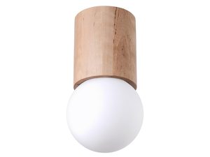 Miniaturka 9 - Minimalistyczna lampa z kulą LED i cylindryczną bazą z drewna