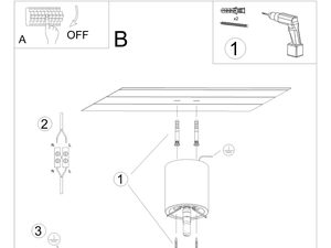 Miniaturka 8 - Rysunek montażowy lampy sufitowej z kulistym kloszem