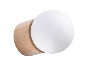 Miniaturka 9 - Kulista lampka LED z naturalnym drewnem – widok z góry