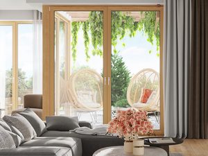 Miniaturka 4 - Duże okno w salonie z lampką dekoracyjną na stoliku