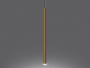 Miniaturka 2 - Złota tuba LED na tle szarej ściany, nowoczesna aranżacja