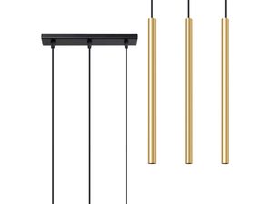 Miniaturka 1 - Złote lampy wiszące tubowe na białym tle technicznym