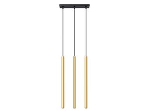 Miniaturka 10 - Lampy wiszące LED w kuchni z czarno-złotym kontrastem