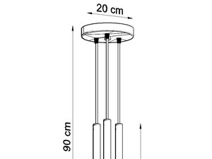 Miniaturka 8 - Schemat lamp tubowych z wymiarami zawieszenia