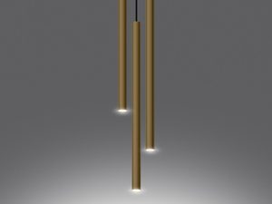 Miniaturka 3 - Dwie złote lampy tubowe LED w aranżacji wieczornej