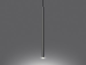 Miniaturka 3 - Nowoczesna lampa tubowa z dwoma przewodami w ciemnej aranżacji