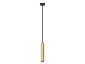 Miniaturka 10 - Złota lampa wisząca tuba z czarnym przewodem, styl nowoczesny