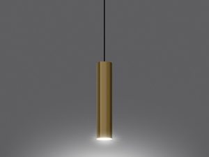 Miniaturka 3 - Złoty klosz tuba LED na tle szarości, styl glamour