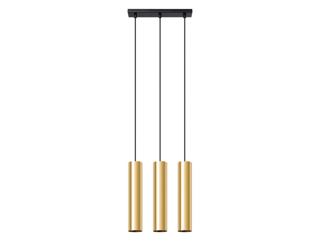 Złota Lampa Wisząca LAGUNA 3 Nowoczesny Design 3x GU10