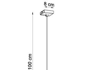 Miniaturka 8 - Rysunek techniczny lampy wiszącej o długości 100 cm