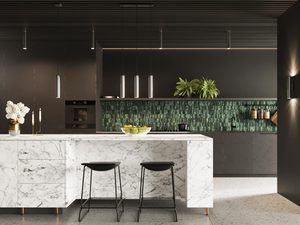 Miniaturka 6 - Aranżacja wnętrza z wiszącymi lampami tubowymi, styl glamour