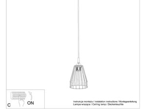 Miniaturka 9 - Schemat montażu lampy z drucianym kloszem