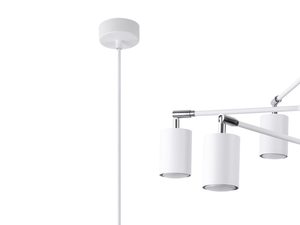 Miniaturka 1 - Pojedynczy biały reflektor sufitowy z obrotowym ramieniem