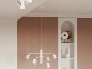 Miniaturka 5 - Biała listwa sufitowa z czterema reflektorami LED, styl minimalistyczny