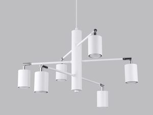 Miniaturka 2 - Designerska biała lampa z reflektorami LED w układzie promienistym