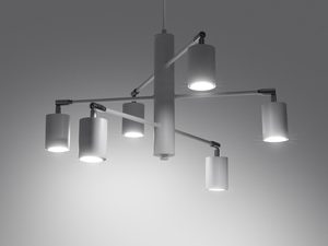 Miniaturka 3 - Nowoczesna biała lampa sufitowa LED z sześcioma źródłami światła