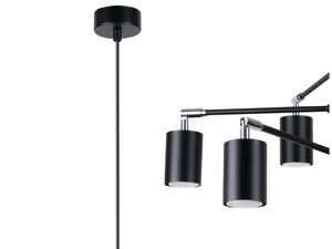 Miniaturka 9 - Czarna lampa wisząca z regulowanymi głowicami LED