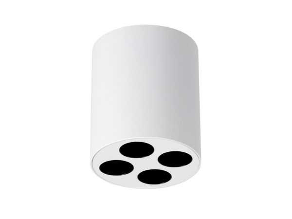 Nowoczesna biała tuba LED z czterema punktami świetlnymi