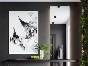 Miniaturka 12 - Przedpokój z czarnym oświetleniem sufitowym LED, styl loftowy