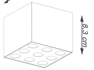 Miniaturka 7 - Techniczny schemat oprawy sufitowej LED 9.5 × 8.3 cm