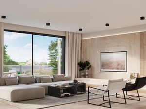 Miniaturka 5 - Aranżacja salonu z czarnymi oprawami LED sufitowymi
