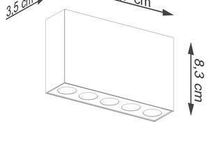 Miniaturka 6 - Techniczny rysunek wymiarów oprawy LED 13.7 × 8.3 cm