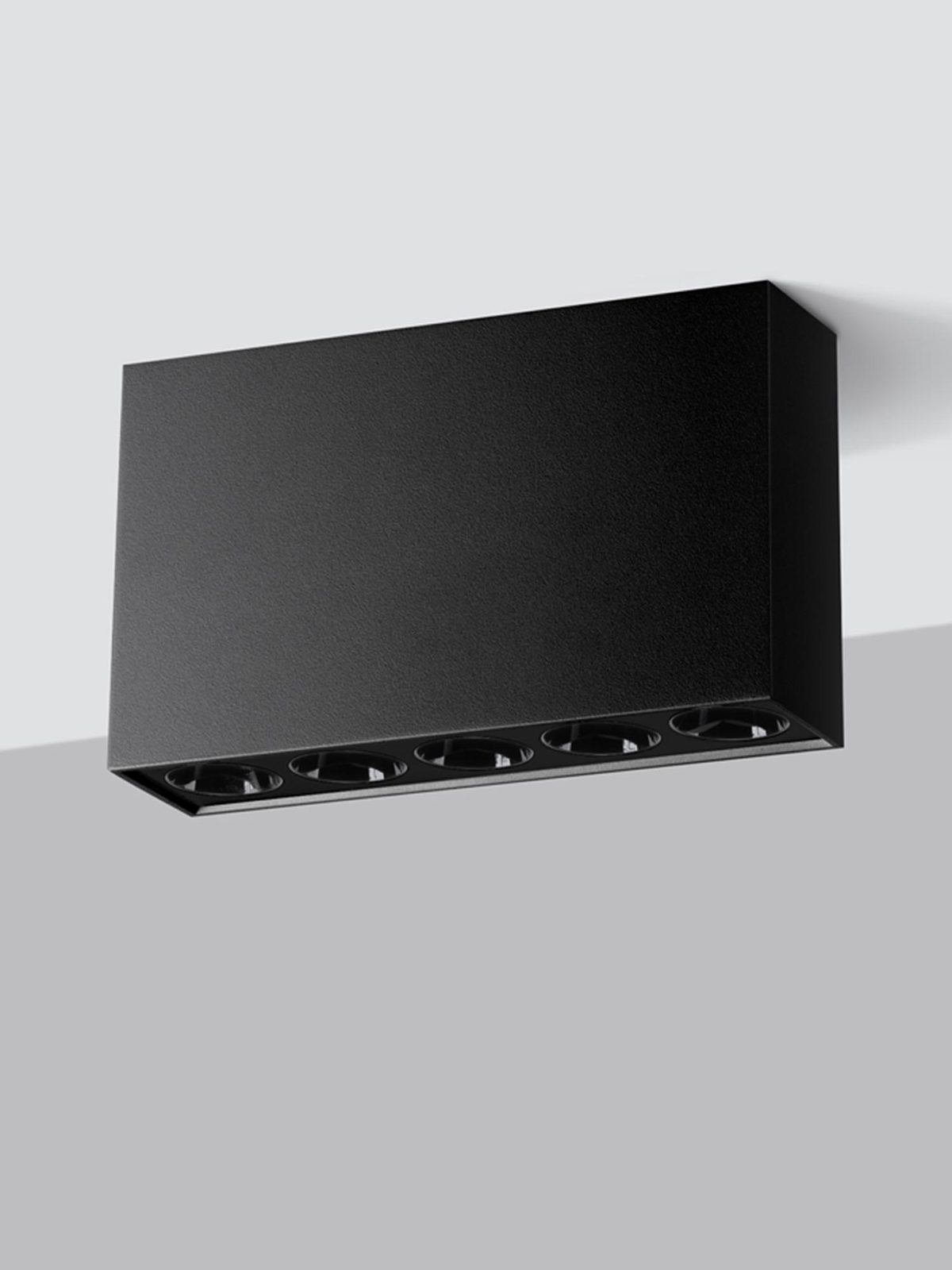 Oprawa sufitowa natynkowa LED w kolorze czarnym, prostokątna Oprawa sufitowa natynkowa LED w kolorze czarnym, prostokątna