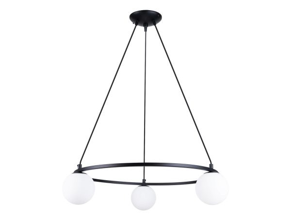 Nowoczesna lampa wisząca z białymi kulami LED