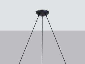 Miniaturka 2 - Okrągła lampa z kloszami białymi na czarnym stelażu, styl modern