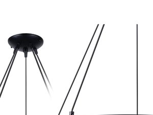 Miniaturka 1 - Lampa z pięcioma kulami LED na czarnej ramie, styl modern