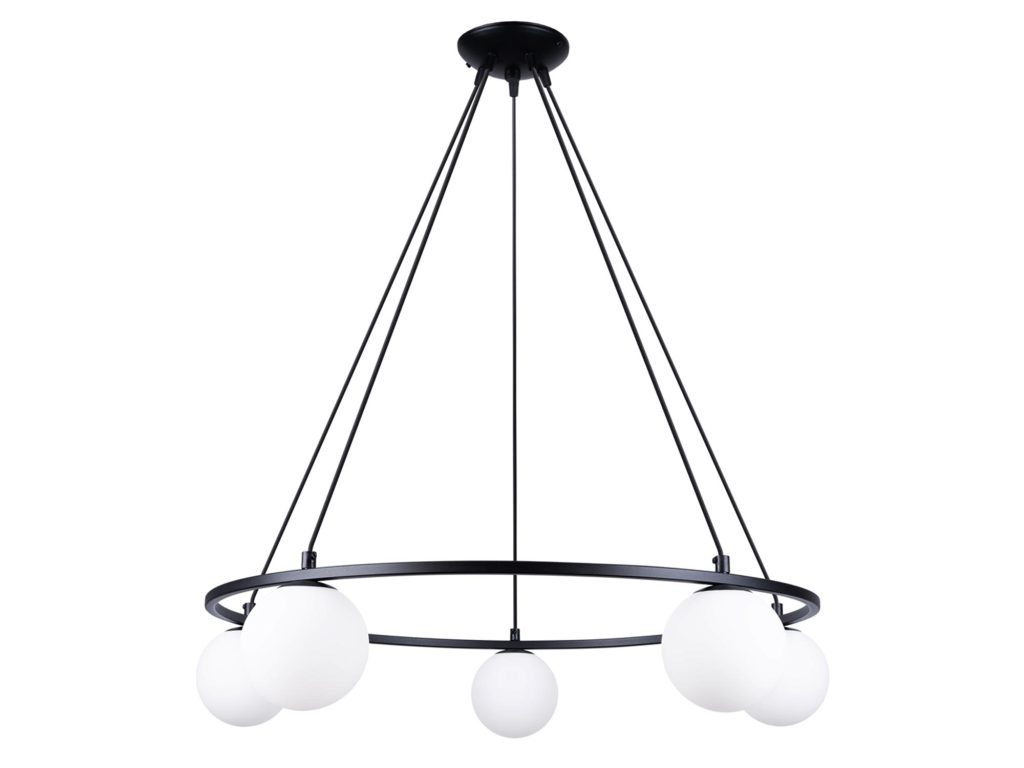 Czarny Żyrandol YOLA 5 Loftowy 5x8W LED G9